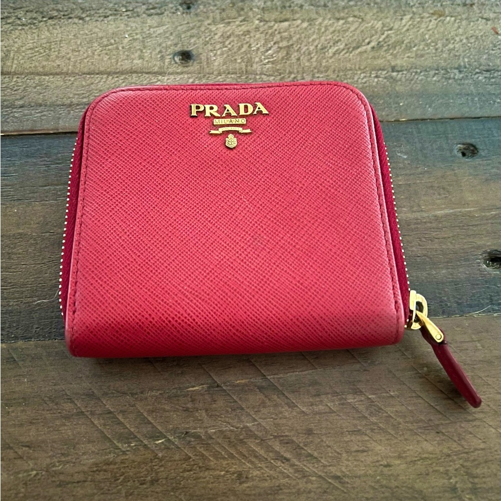 Prada Saffiano leather Zip-Around Coin Purse